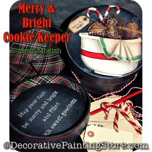 Merry & Bright Cookie Box Painting Pattern by Amy Joanne Mogish