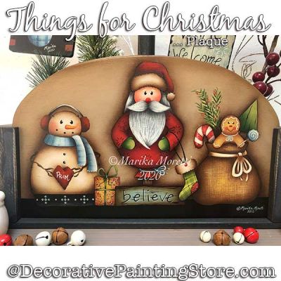 Things for Christmas Plaque Painting Pattern PDF DOWNLOAD - Marika Moretti
