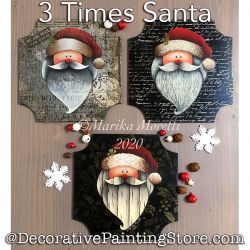 3 Times Santa Painting Pattern PDF DOWNLOAD - Marika Moretti
