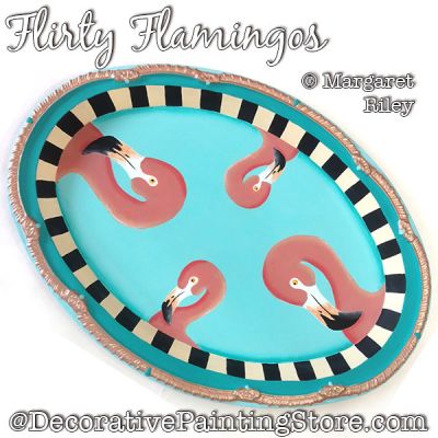 Flirty Flamingos Tray DOWNLOAD - Margaret Riley