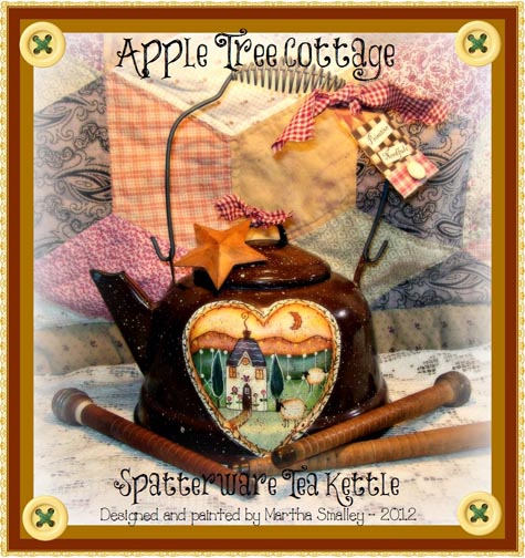 Spatterware Teakettle e-Pattern - Martha Smalley - PDF DOWNLOAD