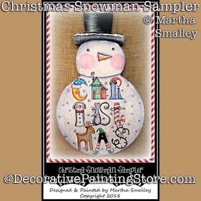 Christmas Snowman Sampler  DOWNLOAD Painting Pattern - Martha Smalley