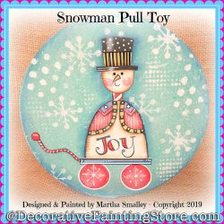 Snowman Pull Toy DOWNLOAD Painting Pattern - Martha Smalley