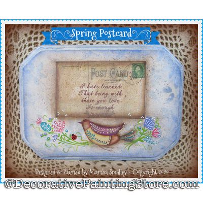 Spring Postcard Plaque DOWNLOAD Painting Pattern - Martha Smalley