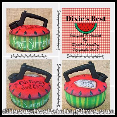 Dixies Best (Watermelon Tea Kettle) Painting Pattern DOWNLOAD - Martha Smalley