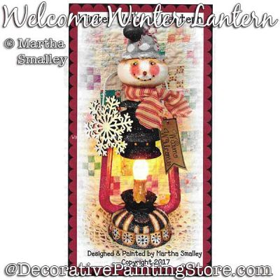 Welcome Winter Lantern (Snowman) Painting Pattern DOWNLOAD - Martha Smalley