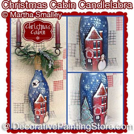 Christmas Cabin Candlelabra ePattern - Martha Smalley - PDF DOWNLOAD