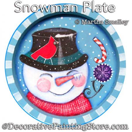 Snowman Plate Painting Pattern DOWNLOAD - Martha Smalley