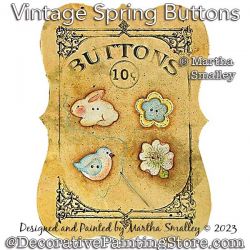 Vintage Spring Buttons Painting Pattern DOWNLOAD - Martha Smalley