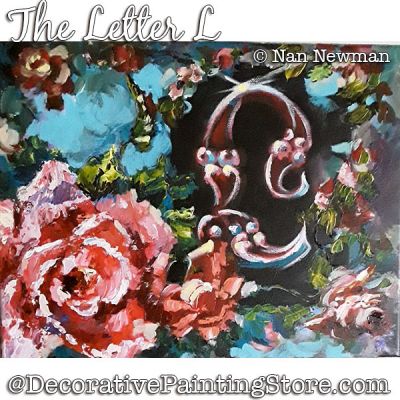 The Letter L (Rose) Painting Pattern PDF DOWNLOAD - Nan Newman
