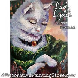 Lady Lydia (White Cat) Painting Pattern PDF DOWNLOAD - Nan Newman