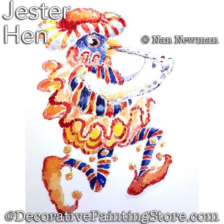 Jester Hen (Chicken) Painting Pattern PDF DOWNLOAD - Nan Newman