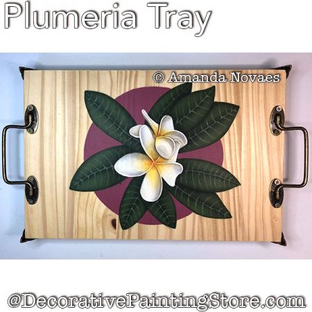 Plumeria Tray Painting Pattern PDF DOWNLOAD - Amanda Novaes