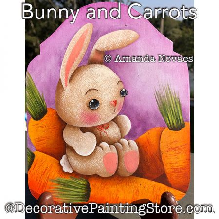 Bunny and Carrots Painting Pattern PDF DOWNLOAD - Amanda Novaes
