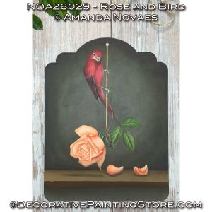 Rose and Bird Painting Pattern - Amanda Novaes