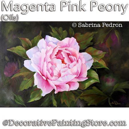 Magenta Pink Peony (Oils) Painting Pattern PDF DOWNLOAD - Sabrina Pedron