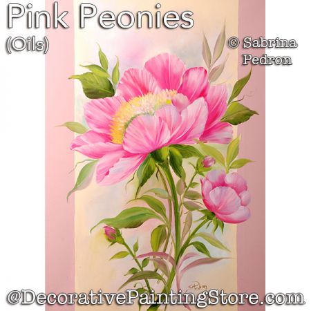 Pink Peonies (Oils) Painting Pattern PDF DOWNLOAD - Sabrina Pedron