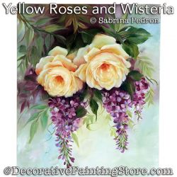 Yellow Roses and Wisteria (Oils) Painting Pattern PDF DOWNLOAD - Sabrina Pedron