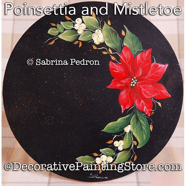 Poinsettia and Mistletoe Painting Pattern PDF DOWNLOAD - Sabrina Pedron