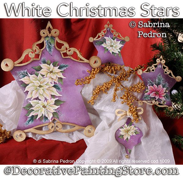 White Christmas Stars Painting Pattern PDF DOWNLOAD - Sabrina Pedron