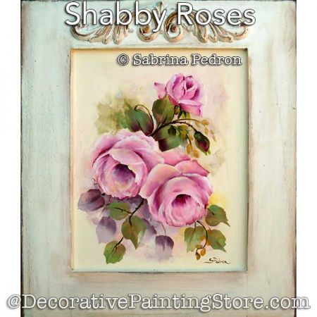 Shabby Roses Painting Pattern PDF DOWNLOAD - Sabrina Pedron
