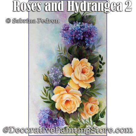 Yellow Roses and Hydrangeas 2 (Oils) Painting Pattern - Sabrina Pedron