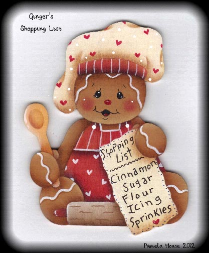 Gingerbread Shopping List e-Pattern DOWNLOAD