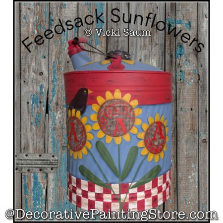 Feedsack Sunflowers Painting Pattern - Vicki Saum
