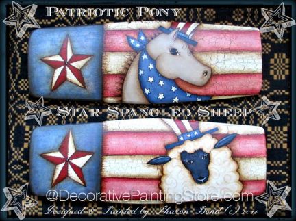 Star Spangled Sheep and Patriotic Pony Pattern by Sharon Bond - PDF DOWNLOAD
