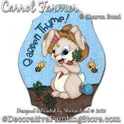 Carrot Farmer (Bunny Rabbit) Painting Pattern DOWNLOAD  - Sharon Bond