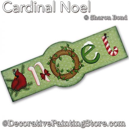 Cardinal Noel Plaque Painting Pattern DOWNLOAD  - Sharon Bond