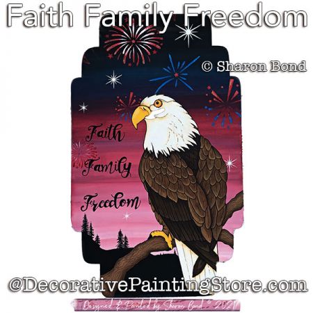 Faith Family Freedom (Eagle) Painting Pattern DOWNLOAD  - Sharon Bond