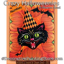 Crazy Halloweenies (Black Cat) Painting Pattern DOWNLOAD  - Sharon Bond