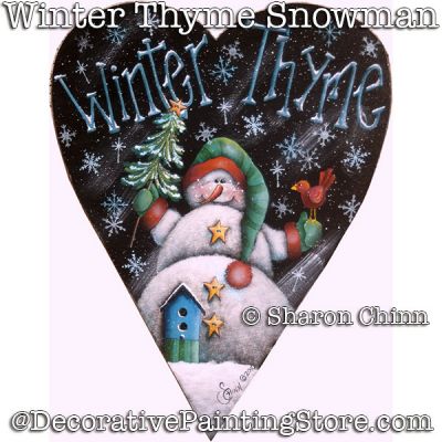 Winter Thyme Snowman Painting Pattern - Sharon Chinn