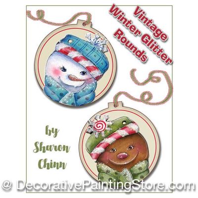 Vintage Winter Glitter Ornaments ePattern by Sharon Chinn - BY DOWNLOAD
