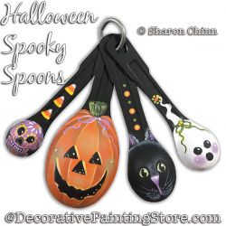 Halloween Spooky Spoons Painting Pattern BY MAIL - Sharon Chinn
