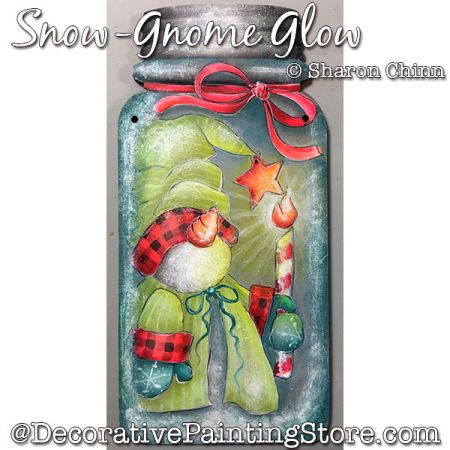 Sno-Gnome Glow Mason Jar DOWNLOAD Painting Pattern - Sharon Chinn
