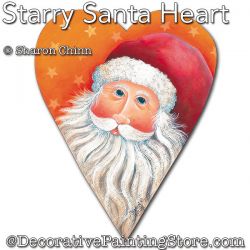 Starry Santa Primitive Heart Painting Pattern - Sharon Chinn