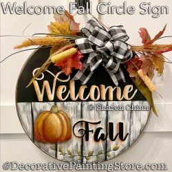 Welcome Fall Circle Sign Painting Pattern PDF DOWNLOAD - Sharon Chinn