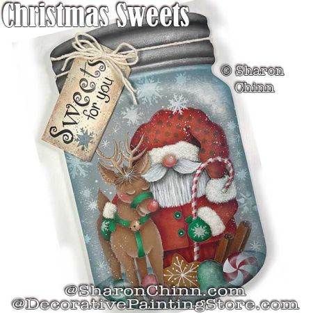 Christmas Sweets Jar Sign Painting Pattern - Sharon Chinn