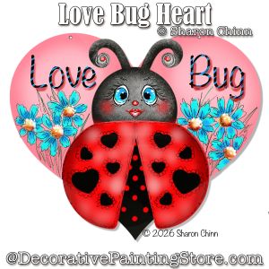 Love Bug Heart Painting Pattern - Sharon Chinn