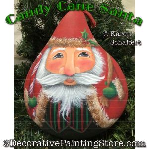 Candy Cane Santa Gourd Painting Pattern - Karen Schaffert