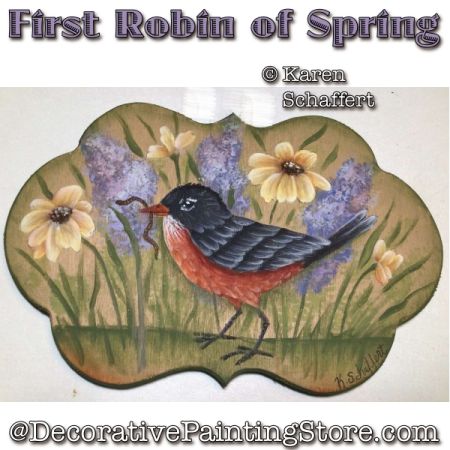 First Robin of Spring Painting Pattern - Karen Schaffert