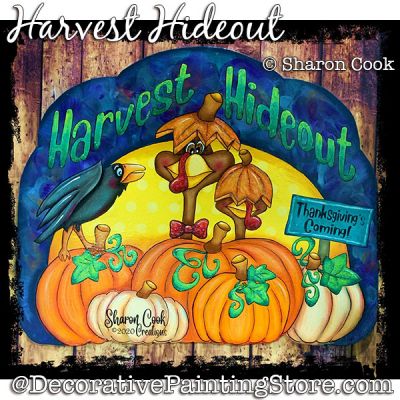 Harvest Hideout (Turkeys - Pumpkins) Painting Pattern PDF DOWNLOAD - Sharon Cook