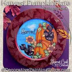 Harvest Pumpkin Plate Painting Pattern PDF DOWNLOAD - Sharon Cook