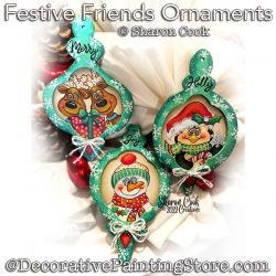 Festive Friends Ornaments Painting Pattern PDF DOWNLOAD - Sharon Cook