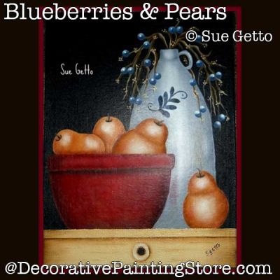 Blueberries and Pears DOWNLOAD Painting Pattern - Sue Getto