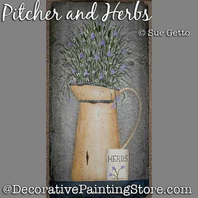 Pitcher and Herbs DOWNLOAD Pattern - Sue Getto