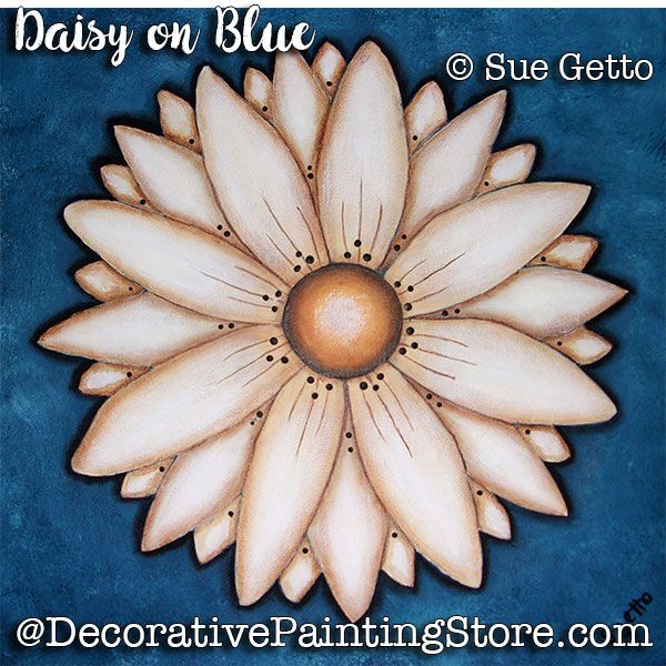 Daisy on Blue ePattern - Sue Getto - PDF DOWNLOAD