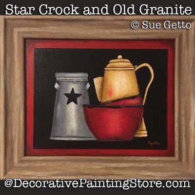 Star Crock and Old Granite DOWNLOAD Painting Pattern - Sue Getto